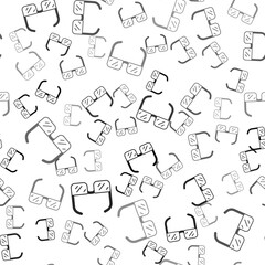 Obraz premium Black Safety goggle glasses icon isolated seamless pattern on white background. Vector