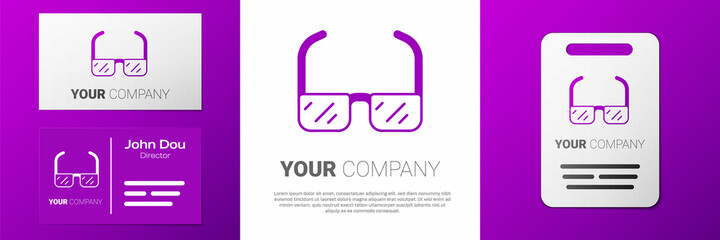 Logotype Safety goggle glasses icon isolated on white background. Logo design template element. Vector