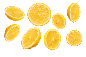 Fototapeta premium lemon slice isolated on white background