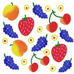 Berries Background pattern colourful illustration 