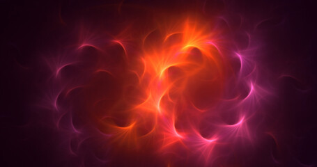 3D rendering abstract multicolor fractal light background