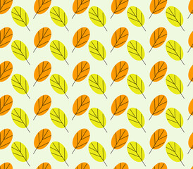 Pattern with autumn leaves on a light background.