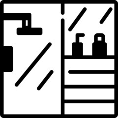 washroom solid line icon