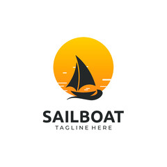 sailboat logo vector template