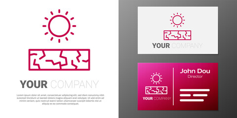 Logotype line Drought icon isolated on white background. Logo design template element. Vector