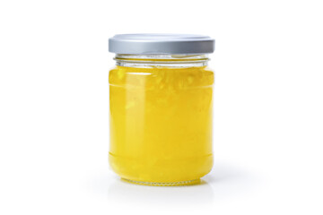 glass jar with marmalade jam