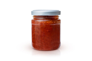 tomato sauce in a jar isolated