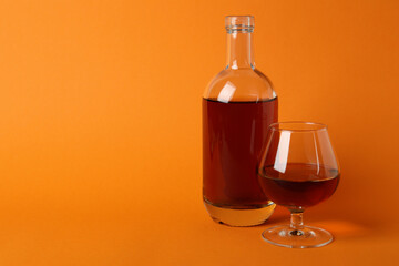 Concept of hard alcoholic drinks with cognac