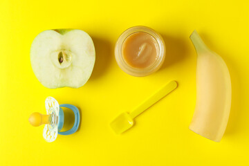 Concept of tasty baby food or nutrition