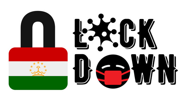 Tajikistan hit by Coronavirus. Covid-19 impact nationwide. Virus attack on Tajikistani flag concept illustration on white background
