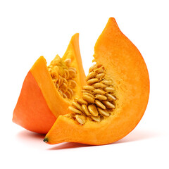 Orange pumpkin on white background 