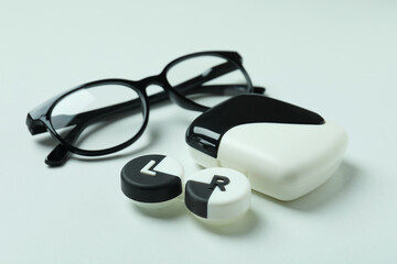 Fototapeta na wymiar Concept of contact lenses for eyes, health care