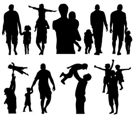 fathers day silhouette collection, clipart, 