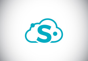 Initial S monogram letter alphabet with the cloud. Cloud computing provider service logo. Modern cloud technology vector logo design for business, and company identity.