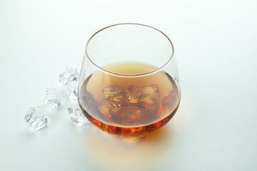 Concept of hard alcoholic drinks with cognac