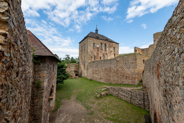 Fototapeta na wymiar Ruin of King´s castle Tocnik (Točník) in Central Bohemia - Czech Republic. It was built by the Czech king Wenceslas IV at the turn of the 15th century.