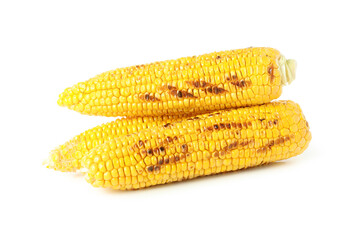 Tasty grilled corn isolated on white background