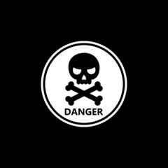 Danger sign icon isolated on dark background