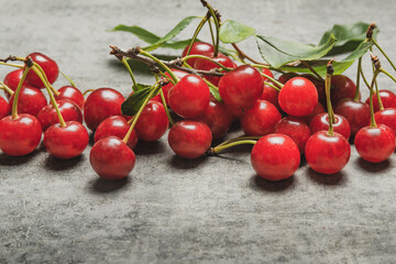 cherries on a dark background