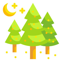 pine tree flat icon