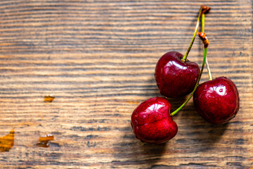 Macro photo fresh cherry. Stock photo background sweet cherry