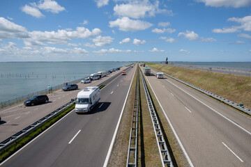 Fototapeta premium Afsluitdijk, Noord-Holland Province, Friesland province, The Netherlands