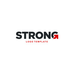 Strong with Arrow symbol. Power Strong Logo Design. Vector Illustration.