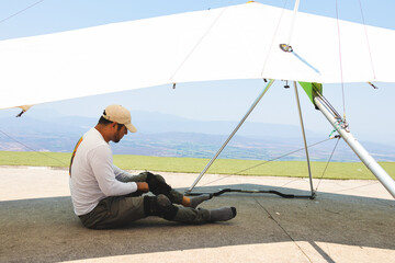 Build and hang-gliding from above