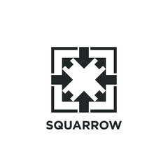Obraz premium Arrow and Square Shape Logo Design. Navigation Vector Illustration.