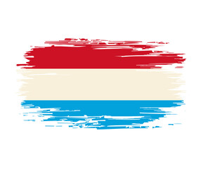 Luxembourg flag brush grunge background. Vector illustration.