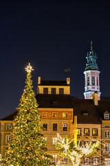 Christmas In Old Town Of Warsaw At Night