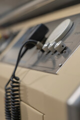 Panel of a hyperbaric treatment machine.