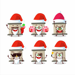 Santa Claus emoticons with house fireplaces with fire cartoon character