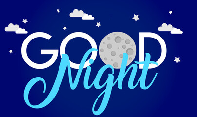 good night lettering decorative background