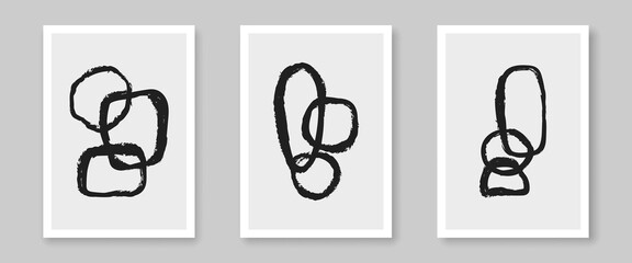 Abstract Poster Set Minimalist Style with Textures, Geometric Elements. Minimalist Trendy Contemporary Design, Perfect for Wall Art, Prints, Social Media, Posters, Invitations, Branding. Vector