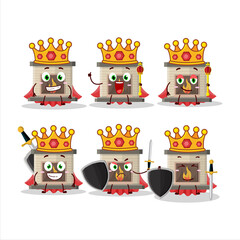 A Charismatic King house fireplaces with fire cartoon character wearing a gold crown