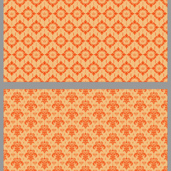 Vintage background patterns with decorative elements. Set. Suitable for book covers, posters, wallpapers, invitations, postcards. Seamless pattern, texture. Used colors: orange shades.