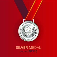 Silver Medal Illustration Image Vector EPS 10