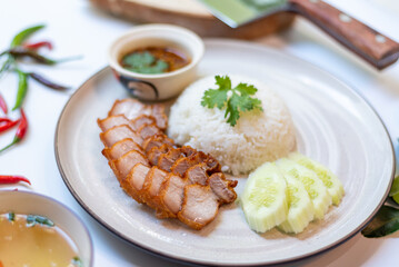 Fried pork rice is one of the most popular Thai dishes.