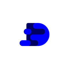 simple and modern template tech gradient letter D logo design vector