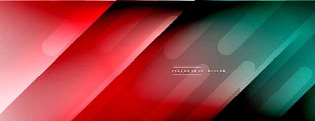 Fototapeta premium Dynamic lines abstract background. 3D shadow effects and fluid gradients. Modern overlapping forms