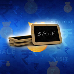 

3d illustration Sales in text