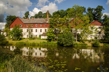 Fototapeta na wymiar Historic building in Aizpute, Latvia.