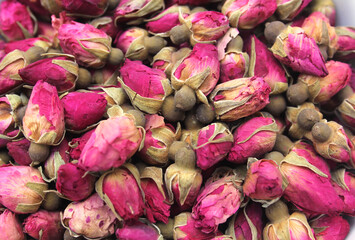 Rosebud Tea Close up in Farmers Market