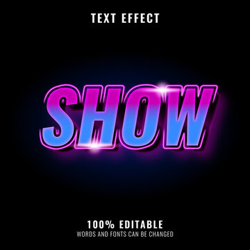 glossy show neon text effect
