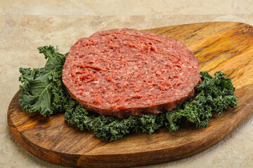Raw beef burger cutlet for burger