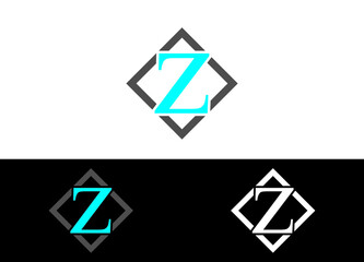 Initial Letter Z Logo or Icon Design Vector Image Template