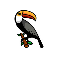 Toucans Birds mascot cartoon logo design.Suitable for creative industries,Birds shop ,t-shirts,stickers , etc