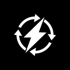 Energy icon isolated on dark background 