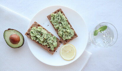 avocado toast and clean water. 